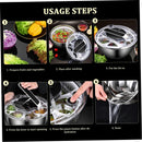 3.5L Stainless Steel Salad Spinner, Double-Layer Press Fruit Vegetable Dryer