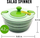Salad Spinner 4.3Qt Quick Dryer for Lettuce, Fruits & Vegetables