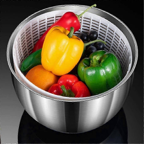 4.5L Electric Salad Spinner Vegetable Washer Silver White