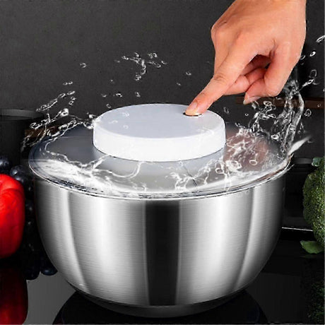 4.5L Electric Salad Spinner Vegetable Washer Silver White