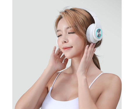 Bluetooth Over Ear Headphones - Foldable Stereo - Lightweight Wireless Headset with Mic
