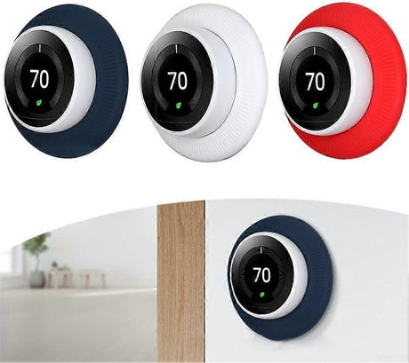 Smart Thermostat Protective Silicone Cover Wall Plate for Nest Thermostat Accessories Red