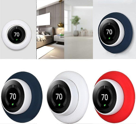 Smart Thermostat Protective Silicone Cover Wall Plate for Nest Thermostat Accessories Red
