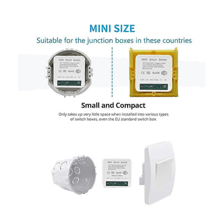 Mini Smart WiFi Relay Switch DIY Timer Light Control Module Compatible with Smart Life App