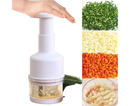 Garlic Grater Manual Multifunctional Stainless Steel Garlic Onion Food Chopper for Kitchen-White
