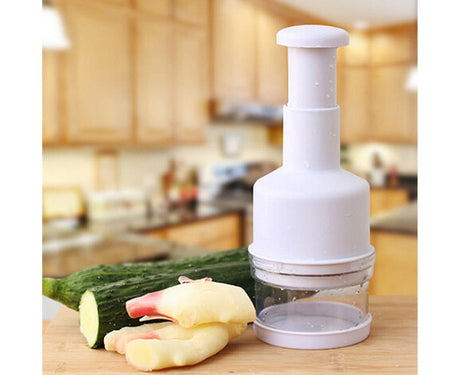 Garlic Grater Manual Multifunctional Stainless Steel Garlic Onion Food Chopper for Kitchen-White
