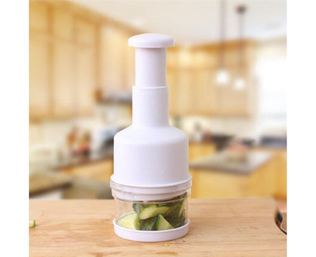 Garlic Grater Manual Multifunctional Stainless Steel Garlic Onion Food Chopper for Kitchen-White