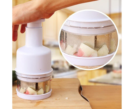 Garlic Grater Manual Multifunctional Stainless Steel Garlic Onion Food Chopper for Kitchen-White
