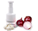Garlic Grater Manual Multifunctional Stainless Steel Garlic Onion Food Chopper for Kitchen-White