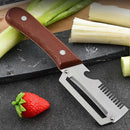 2-in-1 Stainless Steel Vegetable Peeler with Wooden Handle - Fruit/Potato Peeler & Bottle Opener