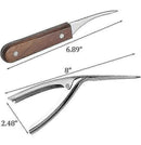 2pcs Stainless Steel Shrimp Cleaner & Deveiner - Wooden Handle, for Shrimp/Crayfish/Lobster