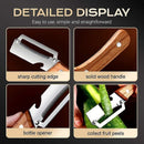Vegetable Peeler with Bottle Opener - Razor-Sharp Stainless Blade, Ergonomic Wooden Handle