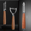 Universal Fruit & Vegetable Peeler - Extra Sharp Toothed Double Edge, Wooden Handle