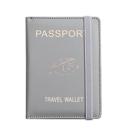 RFID Blocking Passport Holder Travel Passport Wallet Card Holder Gray