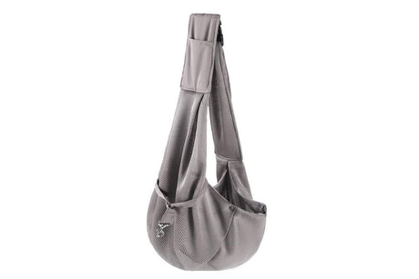 Breathable Dog Carrier Sling With Storage Pocket Pet Carrier Shoulder Pouch For Outdoor Travel -Gray