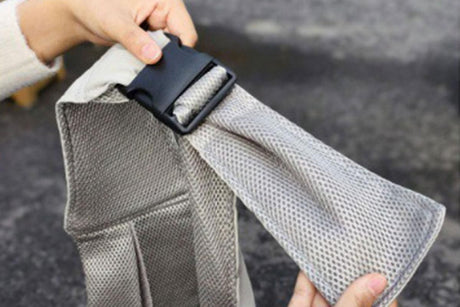 Breathable Dog Carrier Sling With Storage Pocket Pet Carrier Shoulder Pouch For Outdoor Travel -Gray