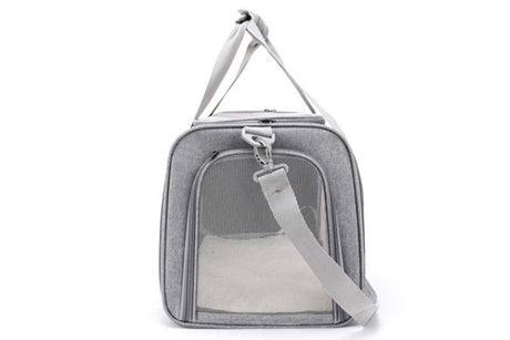 Portable Travel Bag Soft Crate Cage Cat Bag Animal Carriers for Pets -Grey