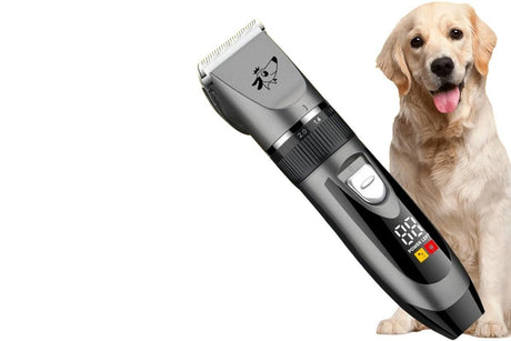 Pet Grooming Clippers Cat Grooming Kit Cordless Low Noise Pet Hair Clipper Trimmer Shaver for Dogs Cats Animals Adjustable Clipper Comb & Detachable Blades Dog Trimmer