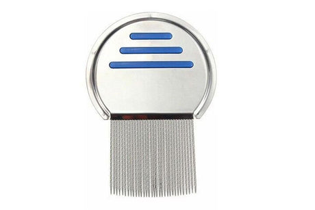 Stainless Steel Pet Flea Comb Fine Tooth Grooming Tool for Dogs Cats - Blue