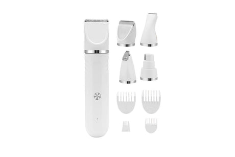 4-in-1 Dog Clipper Dog Grooming Kit with 4 Blade Heads -White