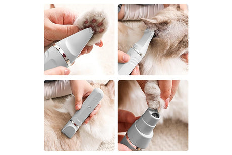 4-in-1 Dog Clipper Dog Grooming Kit with 4 Blade Heads -White