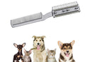 Two Sided Pet Grooming Comb with Razor for Dog Cat Fur Trimming and Thinning