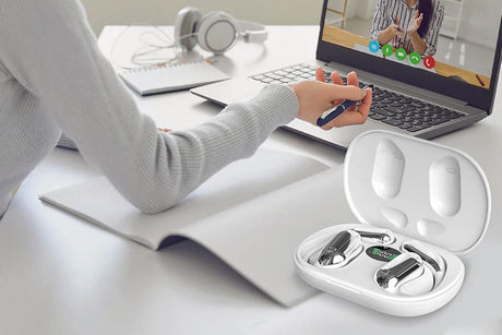 Real-Time AI Translation Earbuds Wireless Headphones for Travel Meetings Learning - White