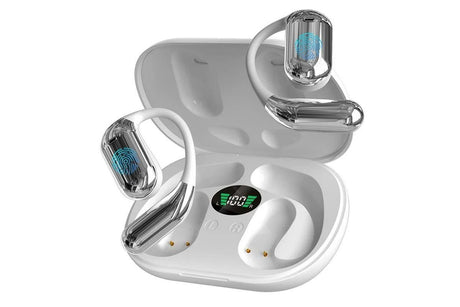 Real-Time AI Translation Earbuds Wireless Headphones for Travel Meetings Learning - White