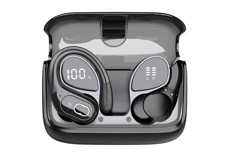 Wireless Bluetooth 5.4 Headphone Over Ear Bud IPX5 Waterproof Earphone for Sport Running - Black