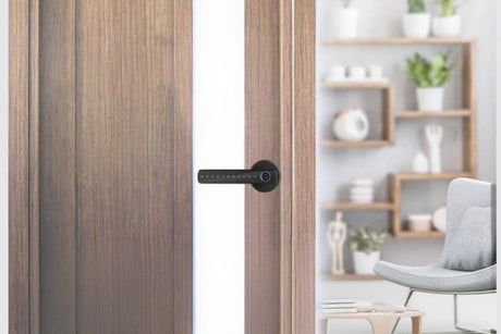 5 in 1 Smart Door Lock Fingerprint Door Knob with IC Cards and Backup Keys - Black