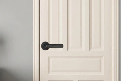 5 in 1 Smart Door Lock Fingerprint Door Knob with IC Cards and Backup Keys - Black
