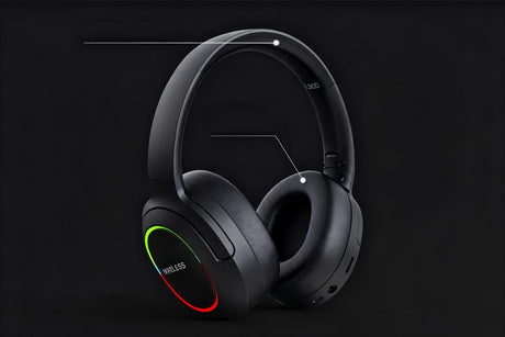 Wireless Gaming Headset Headphone with Microphone Volume - Black