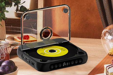 Portable CD Player Bluetooth 5.3 with HiFi Speakers Rechargeable Walkman Supports CD USB MP3 for Home - Black
