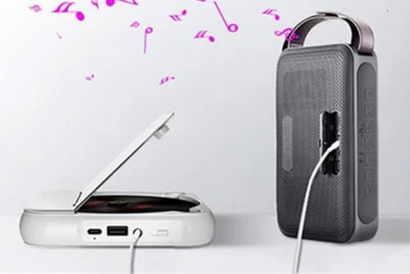 Portable CD Player Bluetooth 5.3 with HiFi Speakers Rechargeable Walkman Supports CD USB MP3 for Home - White