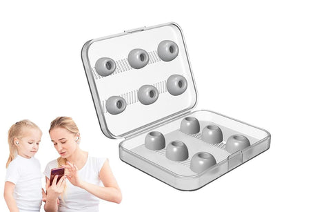 Replacement Ear Tips for AirPods Pro Memory Foam Ear Buds Anti-Slip Eartips with Portable Storage Box -Gray