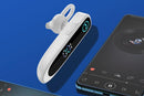 Bluetooth Earphone Single Ear Business Earbuds Ear Hook Super Long Standby IPX7 Waterproof Single Business Driver Wireless Headset -White