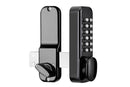 Gate Door Locks Set with Keypad Mechanical Keyless Entry Door Lock for Garden Garage Yard -Black