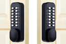 Gate Door Locks Set with Keypad Mechanical Keyless Entry Door Lock for Garden Garage Yard -Black