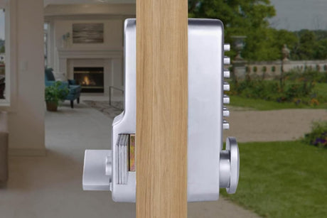 Gate Door Locks Set with Keypad Mechanical Keyless Entry Door Lock for Garden Garage Yard -Silver