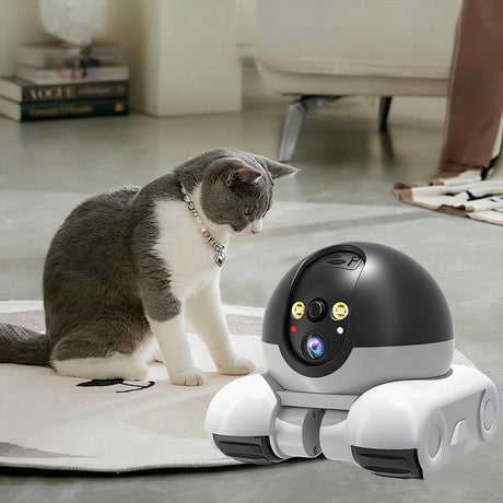 Tank Shape Smart Security Camera with Dual Screen Monitoring