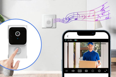 Wireless Smart Video Doorbell with Chime Intelligent Visual Doorbell View Security Doorbell Smart Doorbell