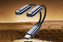 2 In 1 Audio Charger Splitter Dual USB C Headphone And Charger Adapter Audio Dongle Cable - Grey