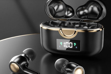 Wireless Earbuds Bluetooth Headphones Wireless Charging Case LED Display Over Ear Buds Mini Wireless Earbuds for Sports Workout