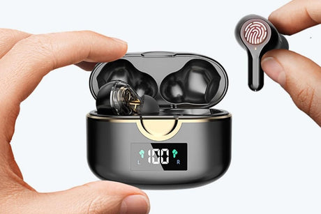 Wireless Earbuds Bluetooth Headphones Wireless Charging Case LED Display Over Ear Buds Mini Wireless Earbuds for Sports Workout