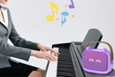 Mini Karaoke Machine Toys Gifts Portable MP3 Player with 2 Wireless Microphone - Purple