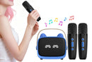 Mini Karaoke Machine Toys Gifts Portable MP3 Player with 2 Wireless Microphone - Purple