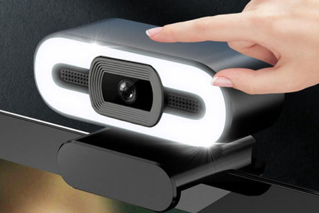 4K Webcam for PC with Light Computer Camera with Built-in Microphone Plug & Play USB Webcam
