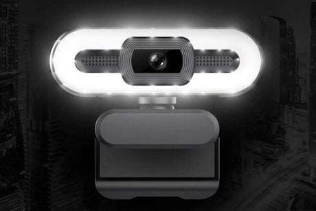 4K Webcam for PC with Light Computer Camera with Built-in Microphone Plug & Play USB Webcam