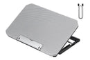 Laptop Cooling Pad Adjustable Height Cooling Stand with Adjustable Height 2 USB Ports Dual Turbine Fans - Silver