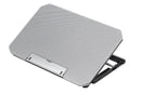Laptop Cooling Pad Adjustable Height Cooling Stand with Adjustable Height 2 USB Ports Dual Turbine Fans - Silver